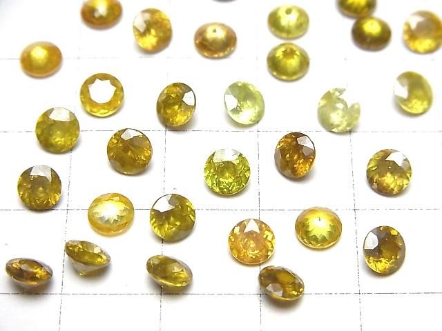 【動画】宝石質スファレライトAAA ルース ラウンドファセットカット5×5mm 【イエロー系】 1粒 サムネイル3