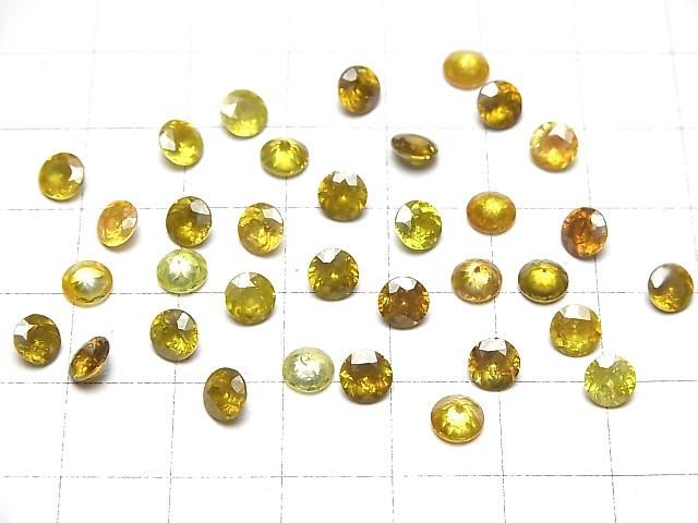 【動画】宝石質スファレライトAAA ルース ラウンドファセットカット5×5mm 【イエロー系】 1粒 サムネイル4