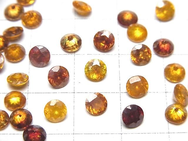 【動画】宝石質スファレライトAAA ルース ラウンドファセットカット5×5mm 【オレンジ系】 1粒 サムネイル2
