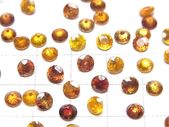【動画】宝石質スファレライトAAA ルース ラウンドファセットカット5×5mm 【オレンジ系】 1粒 サムネイル3