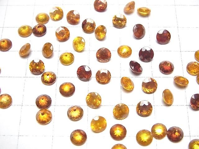 【動画】宝石質スファレライトAAA ルース ラウンドファセットカット5×5mm 【オレンジ系】 1粒 サムネイル4