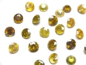 【動画】宝石質スファレライトAAA ルース ラウンドファセットカット6×6mm 【イエロー系】 1粒
