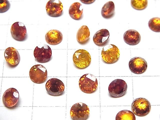 【動画】宝石質スファレライトAAA ルース ラウンドファセットカット6×6mm 【オレンジ系】 1粒 サムネイル3