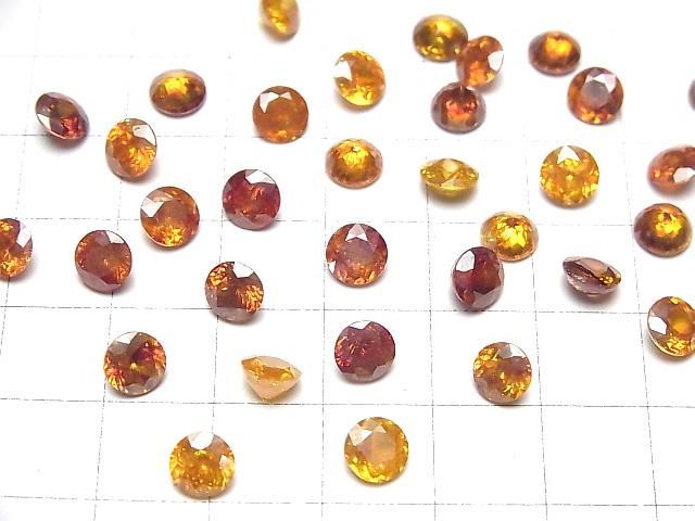 【動画】宝石質スファレライトAAA ルース ラウンドファセットカット6×6mm 【オレンジ系】 1粒 サムネイル4