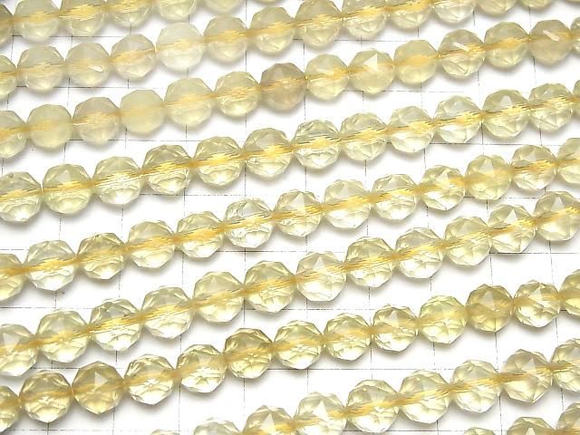 【動画】【素晴らしい輝き】レモンクォーツAAA- スターラウンドカット8mm 半連/1連(約37cm) サムネイル3