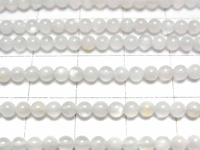 【動画】宝石質ホワイトムーンストーンAAA- ラウンド3mm 1連(約35cm) サムネイル2
