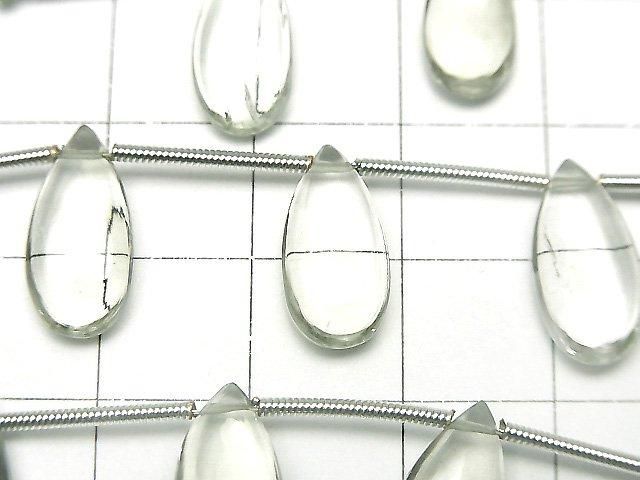 【動画】宝石質グリーンアメジストAAA ペアシェイプ(プレーン)15×7mm 1連(9粒) サムネイル2