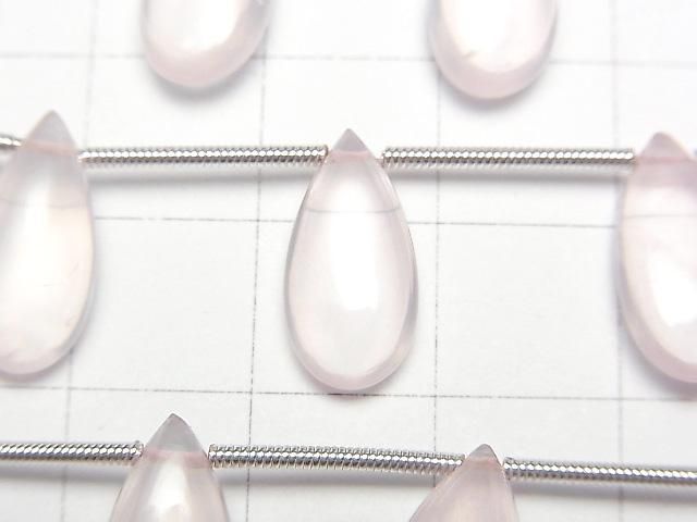 【動画】宝石質ローズクォーツAA++ ペアシェイプ(プレーン)15×7mm 1連(9粒) サムネイル2