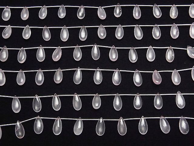 【動画】宝石質ローズクォーツAA++ ペアシェイプ(プレーン)15×7mm 1連(9粒) サムネイル4