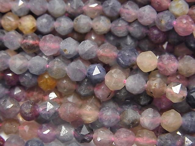 【動画】【素晴らしい輝き】マルチカラーサファイアAA スターラウンドカット4mm 1連(約37cm)の画像
