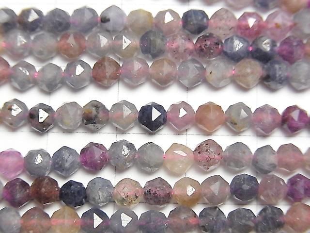 【動画】【素晴らしい輝き】マルチカラーサファイアAA スターラウンドカット4mm 1連(約37cm) サムネイル2