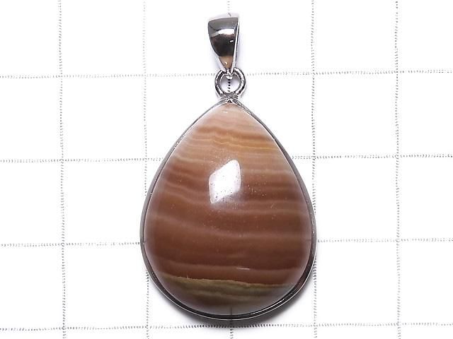 【動画】【1点もの】ブラウンカラーインカローズAAA ペンダントトップ SILVER925製 NO.22 サムネイル2