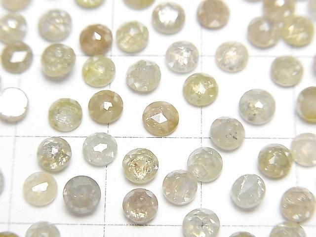 【動画】グレー~イエローダイヤモンド ラウンド ローズカット4mm 3粒 サムネイル2