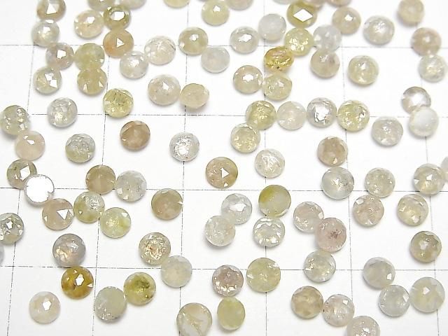 【動画】グレー~イエローダイヤモンド ラウンド ローズカット4mm 3粒 サムネイル4
