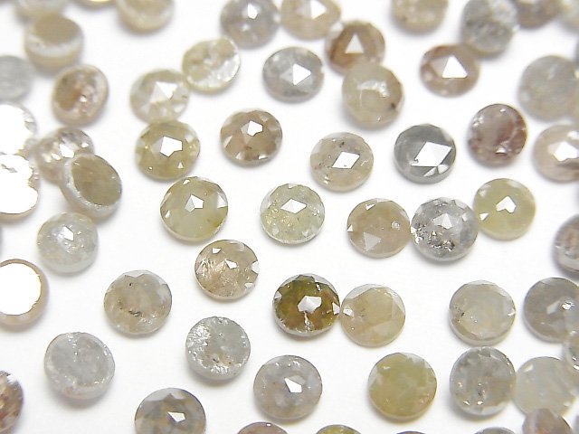 グレーダイヤモンド　3種のボタンカット計24粒ハンドメイド