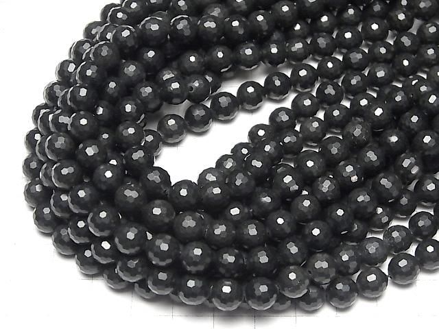 【動画】【素晴らしい輝き】シュンガイトAAA 128面ラウンドカット8mm 1連(約36cm) サムネイル4