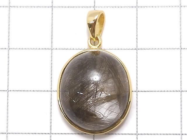 【動画】【1点もの】ブラウンルチルクォーツAAA ペンダントトップ 18KGP製 NO.59 サムネイル2