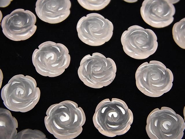【動画】ローズクォーツAA++ 薔薇10mm 【片穴】 4個の画像