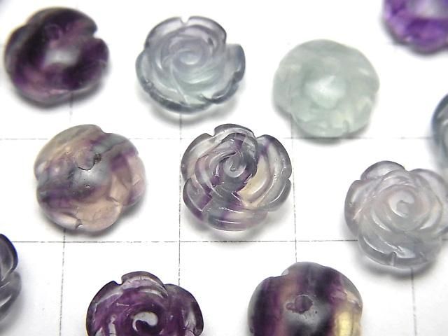 【動画】マルチカラーフローライトAA++ 薔薇10mm 【片穴】 4個 サムネイル2