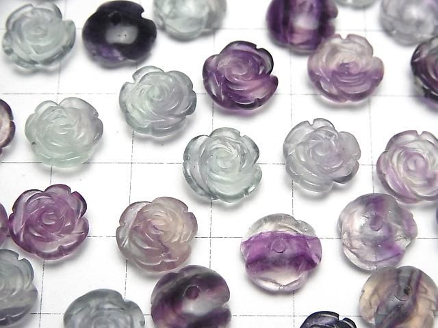 【動画】マルチカラーフローライトAA++ 薔薇10mm 【片穴】 4個 サムネイル3