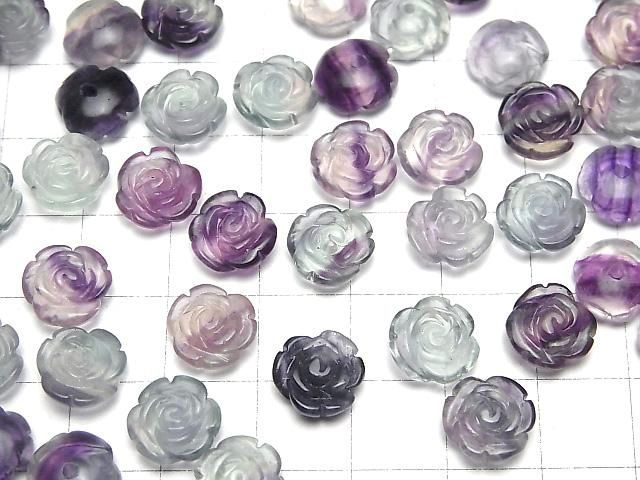 【動画】マルチカラーフローライトAA++ 薔薇10mm 【片穴】 4個 サムネイル4
