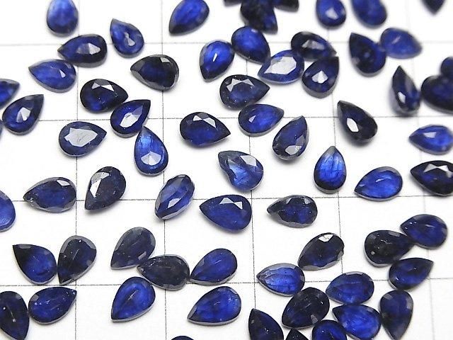 ブルーサファイア ルース ペアシェイプファセットカット6×4mm 5