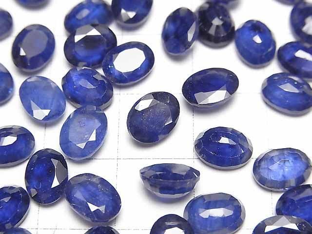 【動画】宝石質ブルーサファイアAAA- ルース オーバルファセットカット8×6mm 2粒 サムネイル2