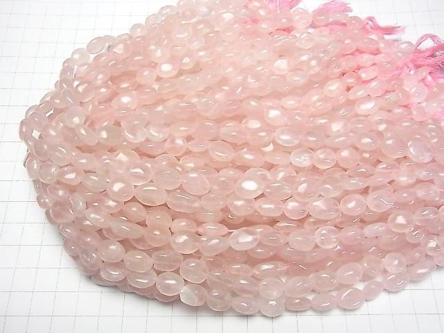 【動画】マダガスカル産ローズクォーツAA++ タンブル 1連(約34cm) サムネイル4