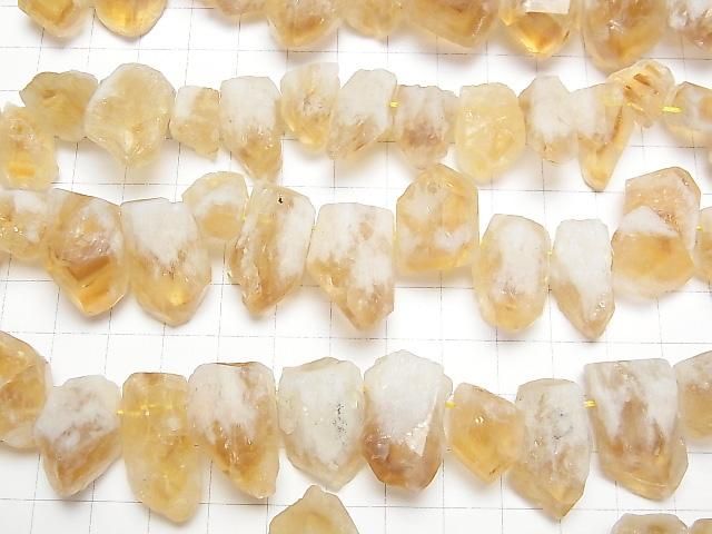 【動画】シトリン ポイント ラフロックタンブル 1連(約36cm) サムネイル3