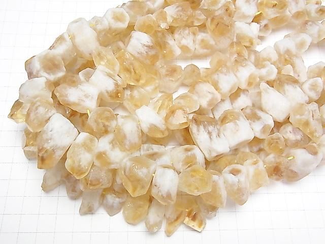【動画】シトリン ポイント ラフロックタンブル 1連(約36cm) サムネイル4
