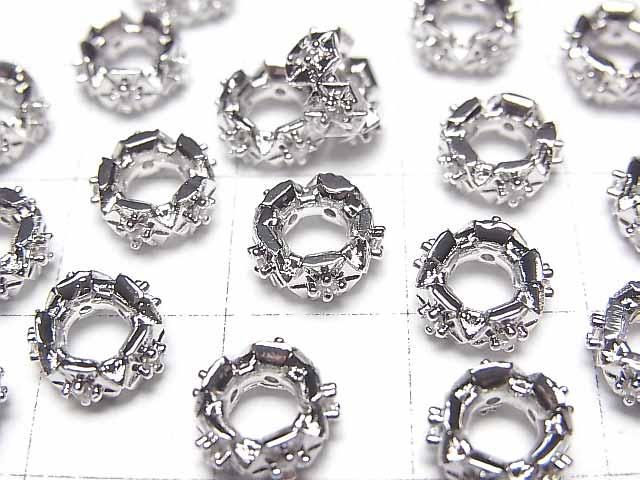 【動画】メタルパーツ ロンデル8×8×3mm シルバーカラー(CZ付) 2個 サムネイル2