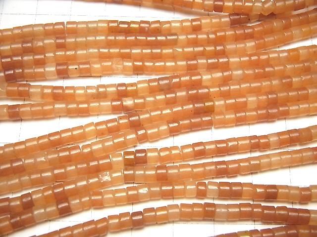 【動画オレンジアベンチュリン ロンデル(ヘイシ)4×4×2mm 1連(約36cm) サムネイル3