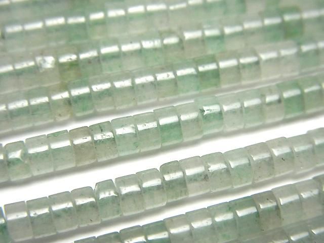 【動画】グリーンアベンチュリン ロンデル(ヘイシ)4×4×2mm 1連(約36cm)の画像