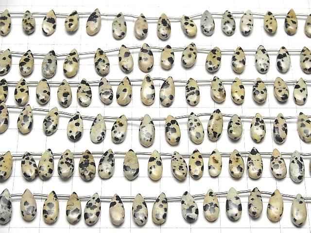 【動画】ダルメシアンジャスパー ペアシェイプ(プレーン)12×5mm 1連(18粒) サムネイル4
