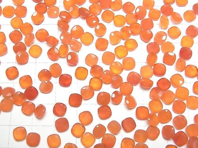 【動画】宝石質カーネリアンAAA ルース スクエアファセットカット6×6mm 4粒 サムネイル4