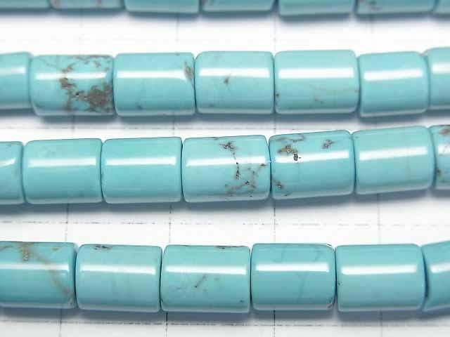 【動画】マグネサイトターコイズ チューブ8×6×6mm 1連(約37cm) サムネイル2