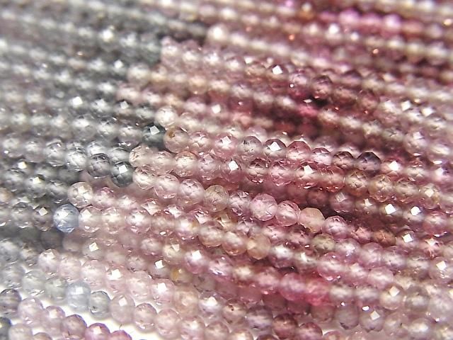 【動画】【素晴らしい輝き】宝石質マルチカラースピネルAAA 極小ラウンドカット2mm 半連/1連(約30cm)の画像
