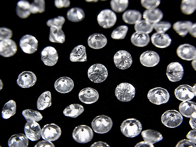 ホワイトジルコン ルース ラウンドファセットカット 3×3mm 10粒