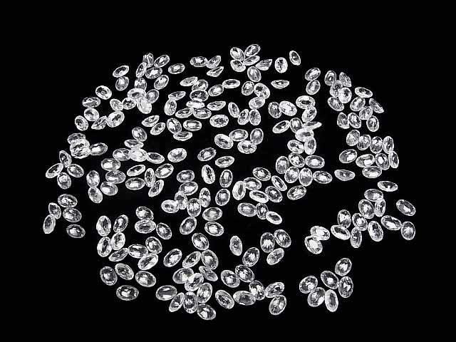 【動画】宝石質天然ホワイトジルコンAAA ルース オーバルファセットカット6×4mm 2粒 サムネイル4