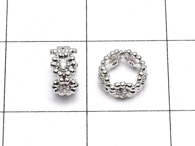 【動画】メタルパーツ ロンデル6×6×3mm シルバーカラー(CZ付) 2個 サムネイル2