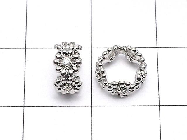 【動画】メタルパーツ ロンデル8×8×4mm シルバーカラー(CZ付) 2個 サムネイル2