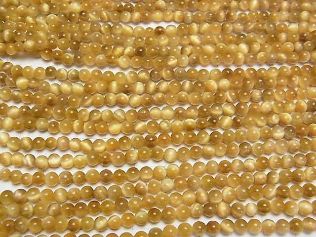 【動画】ゴールデンタイガーアイAA++ ラウンド4.5mm 1連(約37cm) サムネイル3