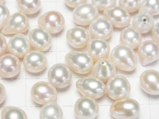 【動画】【粒売り】淡水真珠AA++ ルース ドロップ~ポテト8~11mm 【片穴】 ホワイト 10粒 サムネイル2