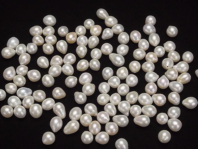 【動画】【粒売り】淡水真珠AA++ ルース ドロップ~ポテト8~11mm 【片穴】 ホワイト 10粒 サムネイル4