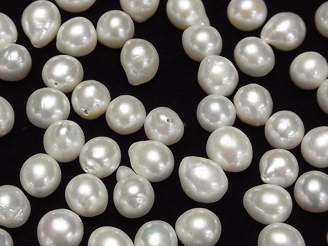 【動画】【粒売り】淡水真珠AA+ ルース ポテト~ドロップ10~13mm 【片穴】 ホワイト 3粒 サムネイル3