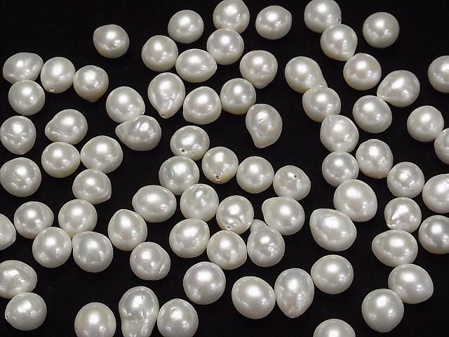 【動画】【粒売り】淡水真珠AA+ ルース ポテト~ドロップ10~13mm 【片穴】 ホワイト 3粒 サムネイル4