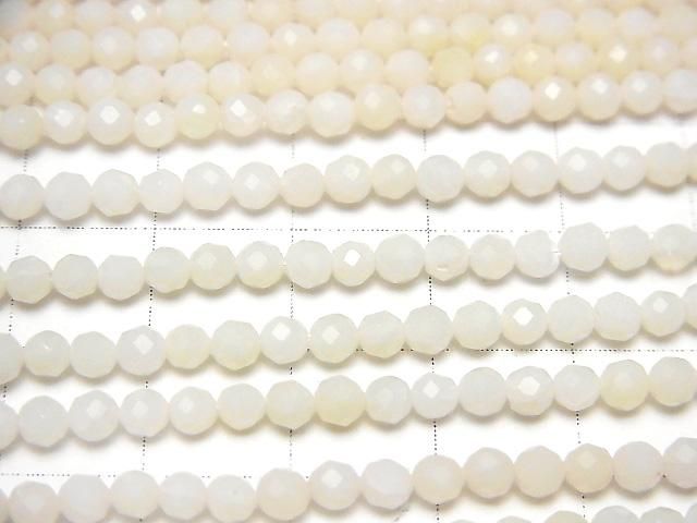 【動画】【素晴らしい輝き】ホワイトコーラル(白サンゴ) ラウンドカット3mm 1連(約37cm) サムネイル2