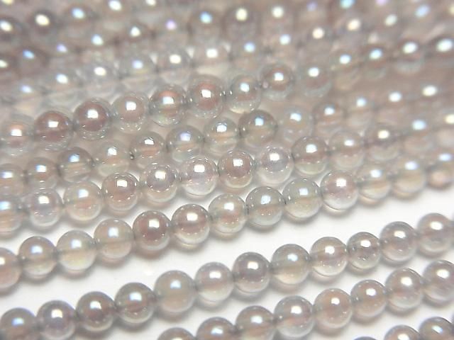 【動画】フラッシュ・グレーオニキス 極小ラウンド2mm 1連(約34cm)の画像