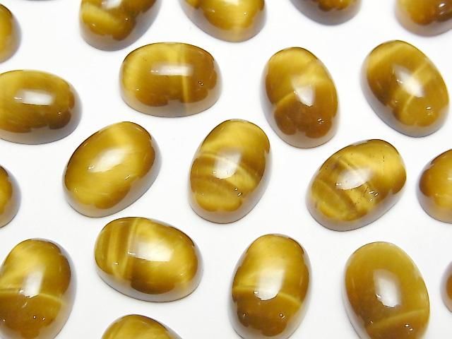 【動画】ゴールデンタイガーアイAA++ オーバル カボション14×10mm 2個の画像