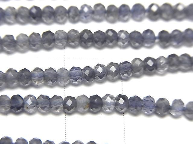 【動画】【素晴らしい輝き】宝石質アイオライトAAA ボタンカット3×3×2mm 1連(約30cm) サムネイル2